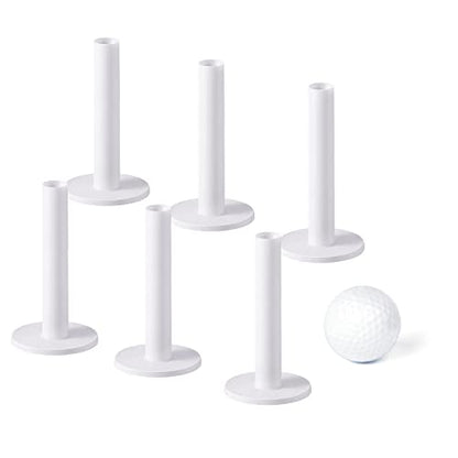 MAZEL Premium Rubber Golf Tees for Mats - High Performance Rubber Tees Holder Set for Driving Range & Indoor Outdoor Practice Mat - style: 6 Pack 3 1/4" Tee +1 Ball