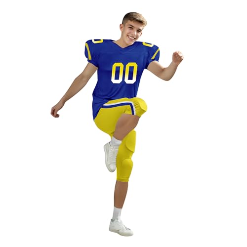Youth Football Practice Jersey, Custom Blank Kids Practice Football Uniform Sportswear for Boys Training Games - color: College Navy Action Green White
