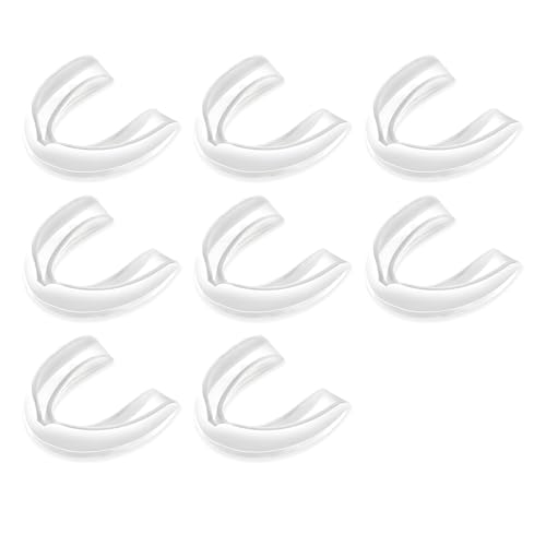 8 Pcs Sports Mouth Guards - Clear EVA Mouth Guard for Braces for Sports for Basketball, Boxing & More - Adult Fit, Mouth Pieces Football Mouthpiece - size: Clear