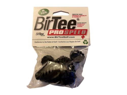 BirTee Golf Tees - PRO Speed Plus with Flexibility & Durability - 8 Pack. Indoor Golf Tees/Golf Simulator Tees/Winter Plastic Golf Tees - color: Black