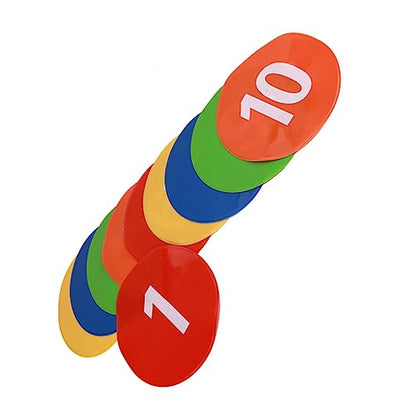 KICHOUSE 10pcs Printed Soccer Training Markers Markers for Football Drills Agility Use Roadblock Plates