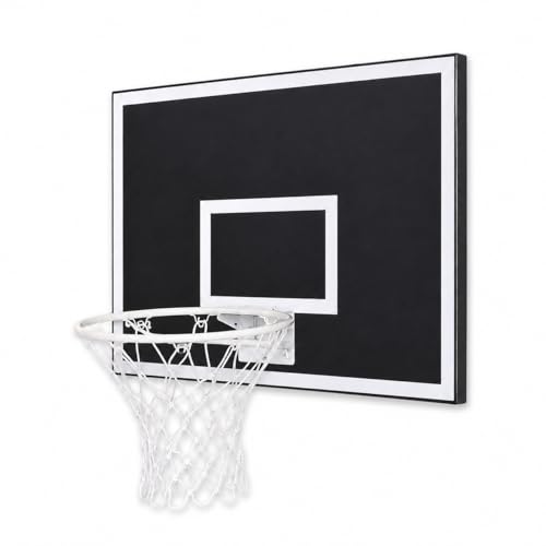 CALIKIWIPROS Mini Basketball Hoop Set Pro League Decorative Solid Wood Wall Mount, Includes 9’ Hoop & 5 mini Basketballs, Classic Look with Colors Matching Some pro Teams. - style: Pro Jr Black white