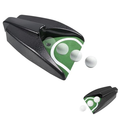 Golf Putting Combo: Automatic Ball Return Machine & Two-Way Putter Set with Practice Balls - Indoor/Outdoor Use for Men, Women, Kids