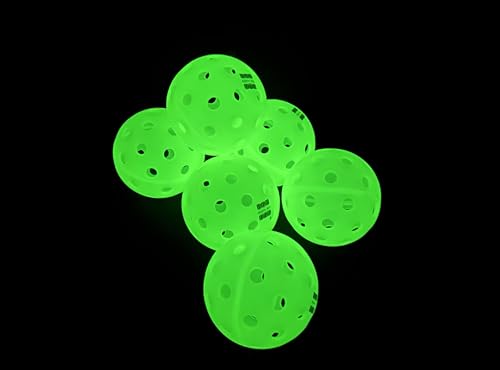 Shadow-Ball Glow in The Dark Outdoor-Pickleballs, Luminescent, 6 Pack Pickleballs, USAPA Standard