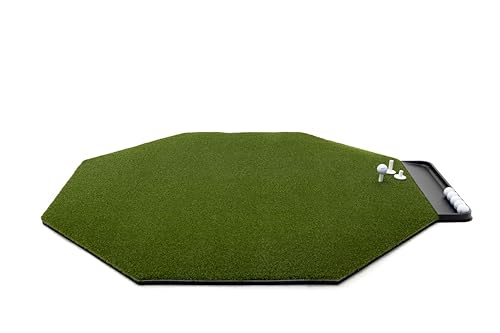 Dura-Pro Premium Turf Indoor/Outdoor Golf Mat. Bonus Tray + 3 Tees - style: Commercial 5'x5' Octagon -30mm Thickness