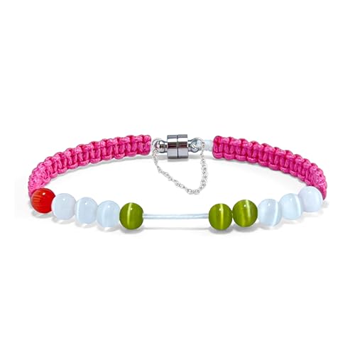 Magnetic Clasp Golf Stroke Counter Bracelet | Handmade Durable Military Paracord | Scorekeeper Golf Bag Accessory for Golfers | 10 Color-Coded and 6mm Cat Eye Beads | Unique Holiday Gift