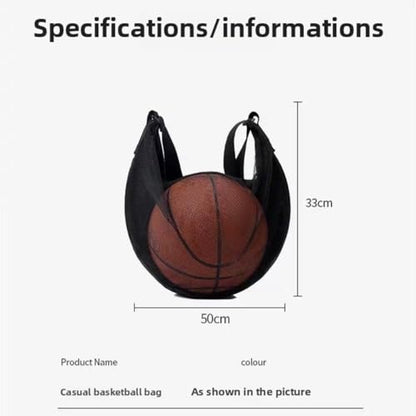 Large Capacity Mesh Sports Ball Bag Oxford Crossbody Shoulder Gym Training Sack for Basketball Football Volleyball