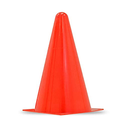 JORESTECH 9" Inch Orange Cones for Sports Agility Traffic Field Road Soccer (Set of 12)