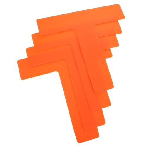 SOLUSTRE 4pcs T-Shaped Soccer Training Spot Markers Flat Court Floor Marking Pads Orange Agility Practice Equipment for Football Basketball Yard and Tennis Training