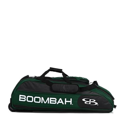 Boombah Beast Rolling Bat Bag - Multiple Color Options - Holds 8 Bats, Glove and Shoe Compartments - color: Black/Dark Green