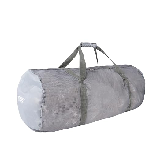 Grey Heavy-Duty Large Mesh Sports Duffle Bag, Dry Bag, Diving Equipment Scuba Bag with Zipper. Great for Gym Workout, Sport Balls Storage, Scuba Gear, Snorkeling, Water Sports and Travel - color: Grey, style: 1-pack