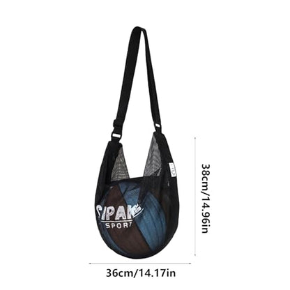 Basketball Carrying Bag with Multiple Compartment Adjustable Shoulder Strap Waterproof Nylon Crossbody Bag for Training - color: Blue