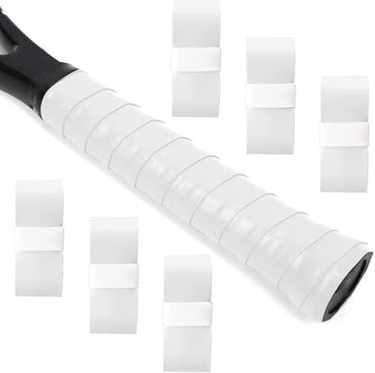 Tennis Racket Grip Tape, 3/6/12 Pack Precut Anti Slip Tennis Grip Tape, Absorbent Dry Feel Tennis Grips Overgrip for Tennis, Pickleball - color: White-6 Pack