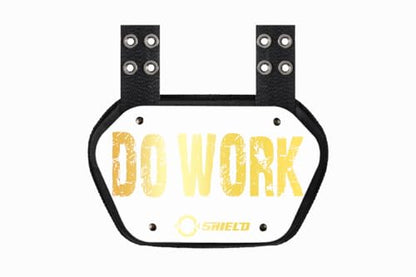 O Shield Golden Cross Chrome Football Back Plate, Lower Back Pads for Football Players, Rear Protector, Cross Series - size: Adult (Weight more than 180 Pounds), style: Do Work White