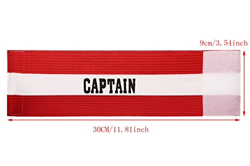 ONLYKXY Captain Armbands 9x30CM/3.54x11.81inch Adjustable Leader Armband for Soccer Basketball Volleyball School Team Competition Coach Players Wrist Arm Bands - color: Red+White