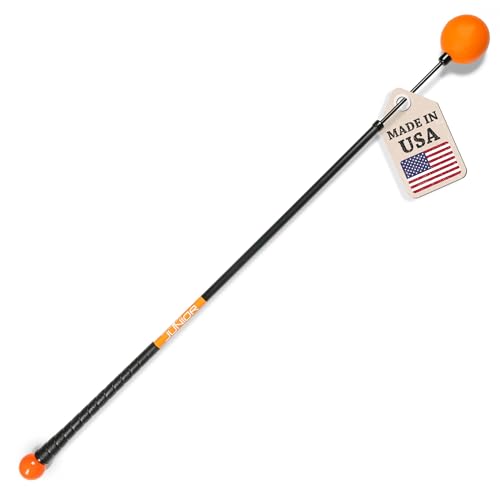Orange Whip Golf Swing Trainer Aid Patented & Made in USA for Improved Rhythm, Flexibility, Balance, Tempo, and Strength *American Made* - style: Junior - 38"