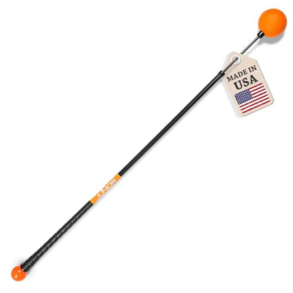 Orange Whip Golf Swing Trainer Aid Patented & Made in USA for Improved Rhythm, Flexibility, Balance, Tempo, and Strength *American Made* - style: Junior - 38"