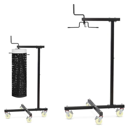 Movable Sports Net Storage Rack with Lockable Wheels, Heavy-Duty Holder for Volleyball, Tennis, Pickleball, Badminton Nets, Space-Saving Support Rack with Swivel Handle & Dust Covers - style: Holds 1 Net
