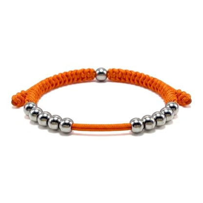 Premium Golf Stainless Steel 10 Bead Score Counter Bracelet, Golf Stroke Count Bracelet, Resizable Easy Adjust Golf Round Scoring Tracker, Durable Stylish Golf Accessory - style: Orange