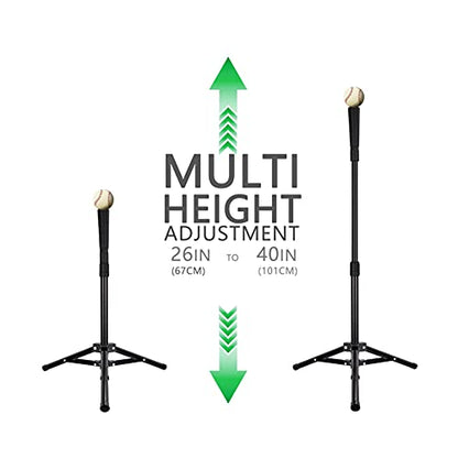 Hikeen Baseball Tees - Batting Tee with Portable Tripod Stand for Softball Hitting Training, Includes Carrying Bag - style: tee