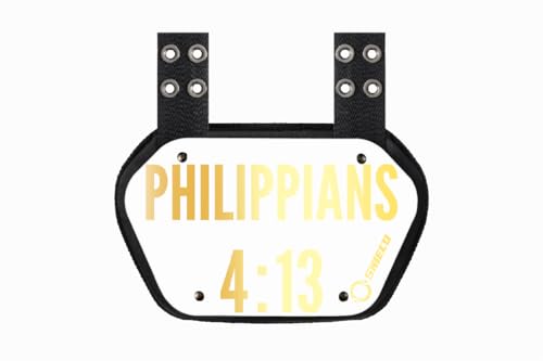 O Shield Golden Cross Chrome Football Back Plate, Lower Back Pads for Football Players, Rear Protector, Cross Series - size: Youth (Weight less than 180 Pounds), style: Philippians White