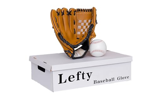Urby Left Handed Baseball Glove, Left Handed T Ball Glove for Lefty, Left Hand Throw Only. T-Ball & Youth Baseball Gloves. - color: Brown, size: 11.5in Age 7-11