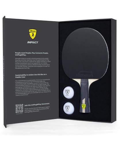 Killerspin Impact Series Table Tennis Paddles - Black/Black Ping Pong Racket, Table Tennis Equipment for Beginners/Intermediates - Ensures Solid Control and Spin - style: Impact D2