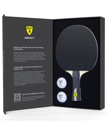 Killerspin Impact Series Table Tennis Paddles - Black/Black Ping Pong Racket, Table Tennis Equipment for Beginners/Intermediates - Ensures Solid Control and Spin - style: Impact D2