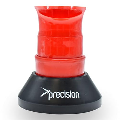 Precision Rugby Telescopic Kicking Tee, Adjustable Height 8 to 14 cm, Durable Heavy Duty Stable Base, Low, Medium and High Kicking Angles, Black/Red