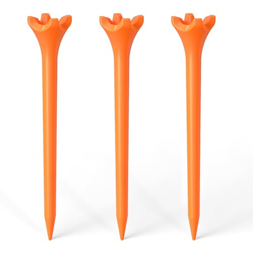 SAPLIZE Upgraded 4-Prong Golf Tees Plastic, 50/100/120/200 Pack (1-1/2", 2-3/4'', 3-1/4"), Engineered to Reduce Friction & Side Spin, Unique Golf Gifts for Golfers - color: Orange (50pcs, 3-1/4")
