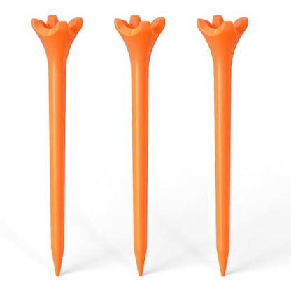 SAPLIZE Upgraded 4-Prong Golf Tees Plastic, 50/100/120/200 Pack (1-1/2", 2-3/4'', 3-1/4"), Engineered to Reduce Friction & Side Spin, Unique Golf Gifts for Golfers - color: Orange (50pcs, 3-1/4")