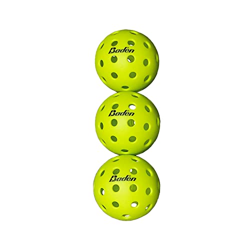 Baden Champions Portable Outdoor Official Size Pickleball Net Set - 22 ft Net, 3 Balls, 4 Wood Paddles & Carrying Case