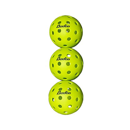 Baden Champions Portable Outdoor Official Size Pickleball Net Set - 22 ft Net, 3 Balls, 4 Wood Paddles & Carrying Case