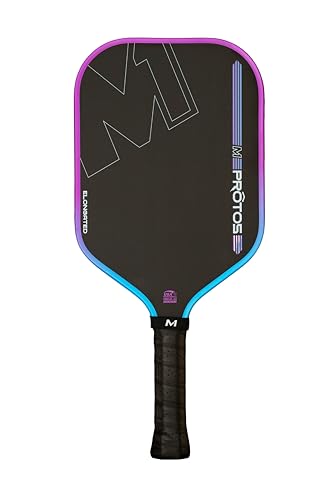 M1 Pickleball Paddles: USAP and PBCor.43 Approved, 16 MM, Elongated, Thermoformed, T700 Raw Carbon Fiber, Strong Power, Control, and Spin, Superior Paddle - color: Pink / Blue
