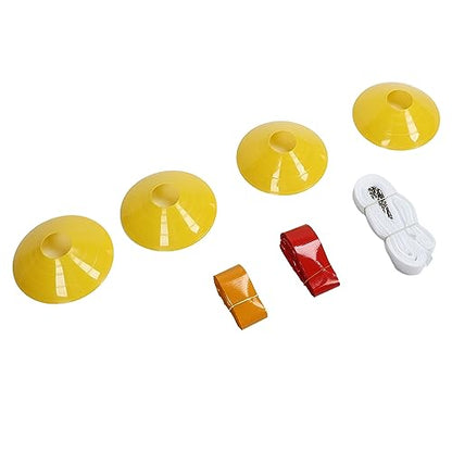 10-Player Flag Football Set, 10 Adjustable Belts, 30 PVC Flags, 4 Boundary Cones for Youth Training - color: Red and Yellow