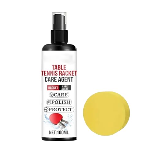 Table Tennis Paddle Cleaner Spray, Paddle Cleaning Protective Agent with Sponge, Table Tennis Racket Protectant Agent, for Home Gym Sports Practice Training Exercise Workout Indoor