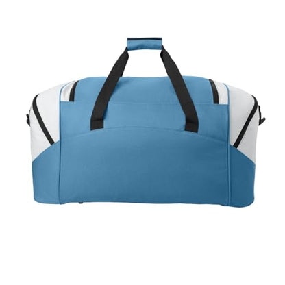 Personalized Large Duffel Bag, Football, Soccer, Basketball, Baseball Duffle Bag, Athlete Gift, Sport Bag, Embroidered Name, Carolina Blue/Grey - color: Carolina Blue/Grey