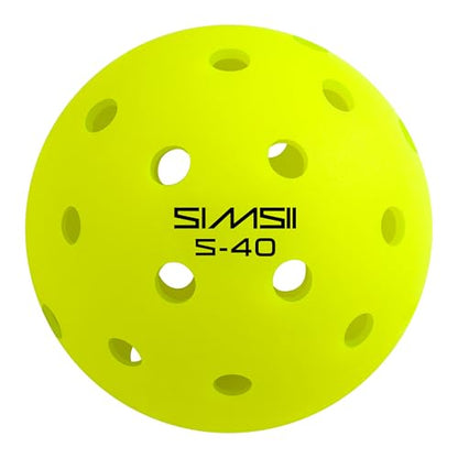S-40 Outdoor Pickleball Balls - 40 Holes, Approved by The USAPA - Durable PE Material, Seamless Construction, Tournament Grade, 3/12/40/100 Pack - Pickleballs - color: Neon Green, size: 40 Count