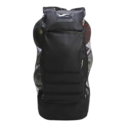 Professional Large Meshes Ball Bags with Shoulder Strap Soccer Meshes Equipment Ball Bags Basketball Gear Storage Backpack with Adjustable Padded Shoulder Strap