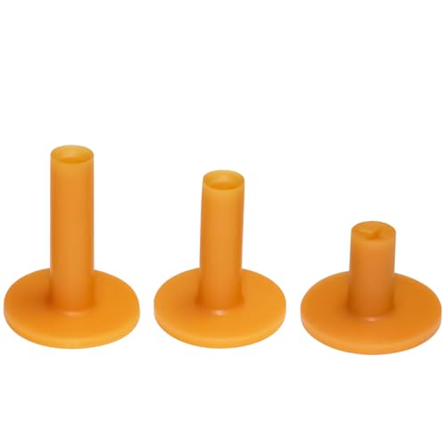 LeFeng Sports Golf Rubber Tees Holder Set, Mixed Size Durable and Hight Elastic Driving Range Tees, Colorful Golf Tees for Golf Practice Mat(Yellow)
