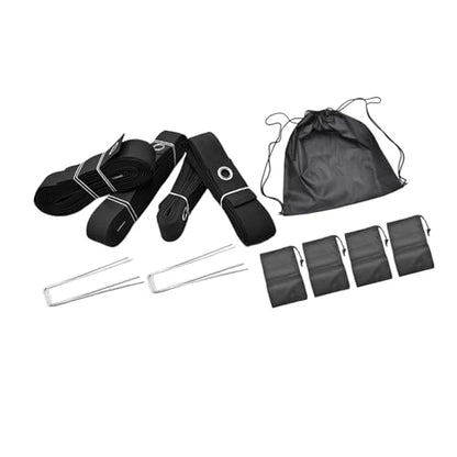 Rulbelok Beach Volleyball Courts Boundaries Line Kits with Ground Nails Courts Webbing Marker with Ground Nails - color: Black
