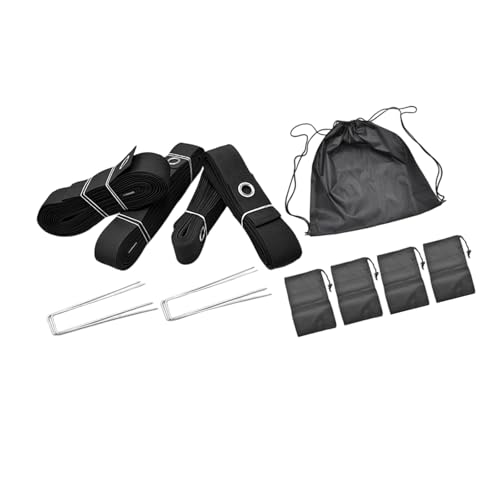 Rulbelok Beach Volleyball Courts Boundaries Line Kits with Ground Nails Courts Webbing Marker with Ground Nails - color: Black