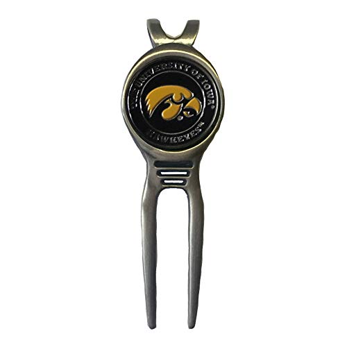 Divot Repair Tool Removable Magnetic Ball Marker-Best Divot Fixer - style: IOWA HAWKEYES