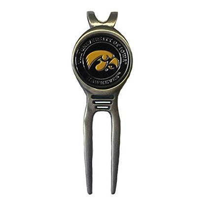 Divot Repair Tool Removable Magnetic Ball Marker-Best Divot Fixer - style: IOWA HAWKEYES