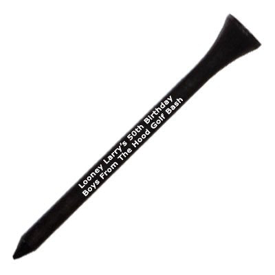 250 Personalized Custom Wood Golf Tees - 1 Color Imprint - color: Black