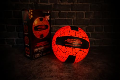 Wave Runner LED Glow in The Dark Volleyball - Light Up Beach Volley Ball Gifts for Teen Girls, Kids Ages 8-15 | Outdoor Sports Gear Accessories for Night Play