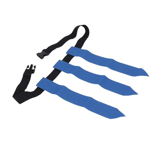 Drfeify Flag Football Belt, Adjustable Nylon Flag Football Set with 3 Flags, 44.5in Belt Length, Quick Pull Design for Kids Youth Adults Training Games Outdoor Activities (Blue)