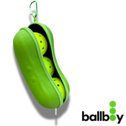 Pickleball Ball Holder – Clips to Fence or Bag, Holds 3 Balls, Zipper Pocket for Accessories, Lightweight Court Organizer