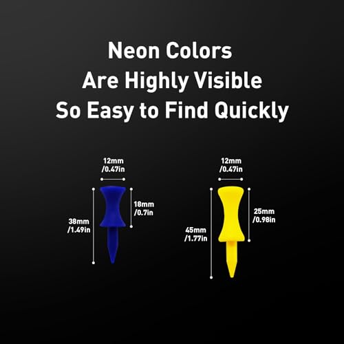VEASAERS Golf Castle Tees Plastic Step Down Unbreakable Mixed Value 60 Count, 2 3/4, 2 1/4, 1 1/2 Inch Tee Length Pack Available for Practice - color: Blue+Yellow