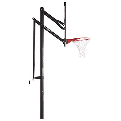 Silverback Height Adjustable In-Ground Basketball Hoop with Tempered Glass Backboard, Pro-Style Breakaway Rim, Pole and Backboard Pad